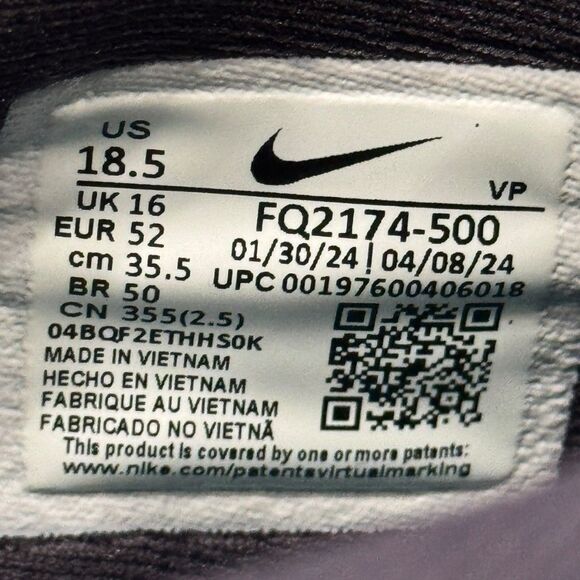 NEW Nike Sabrina 2 Court Vision Basketball Purple Shoes Women’s Sz 18.5 Men’s 17 - Picture 8 of 10